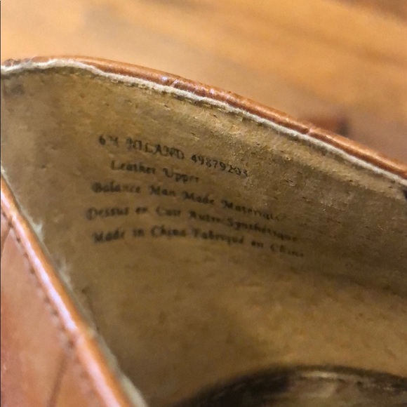 Sam Edelman Brown Leather Print Platform Heels - Picture 4 of 5